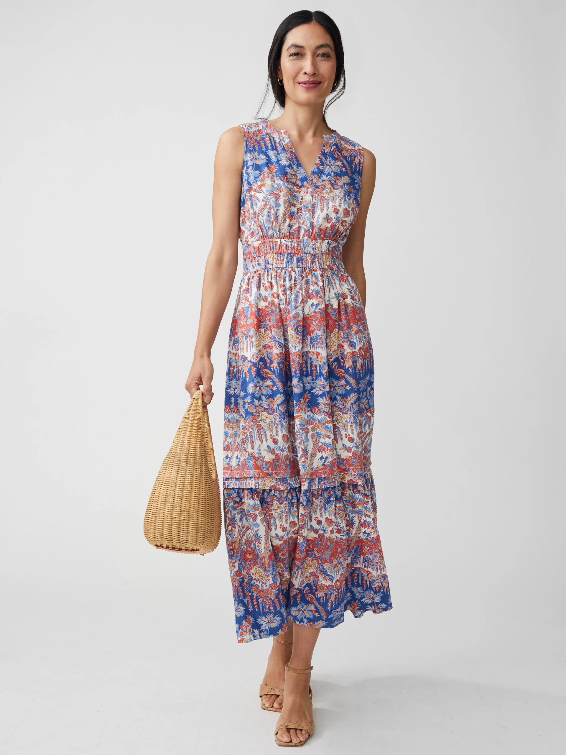 Mei Sleeveless Linen Dress in Wild Wallflower | J.McLaughlin