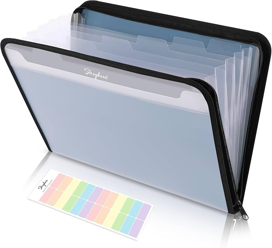 SKYDUE Accordion File Organizer, 7 Pocket Expanding File Folder with Front Pocket, Letter Size, I... | Amazon (US)