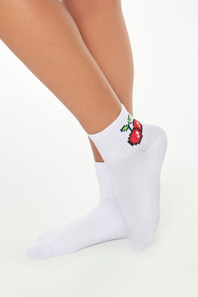 Pixelated Cherry Crew Socks | Forever 21