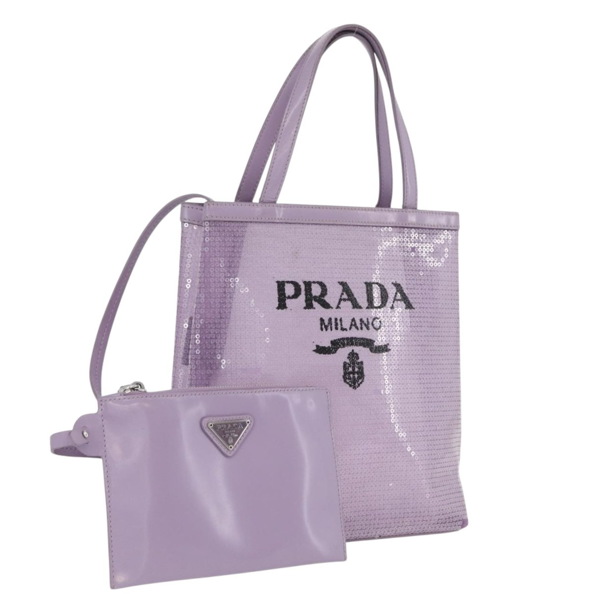 PRADA Sequin Hand Bag Leather Purple Auth 171514A | eBay | eBay US