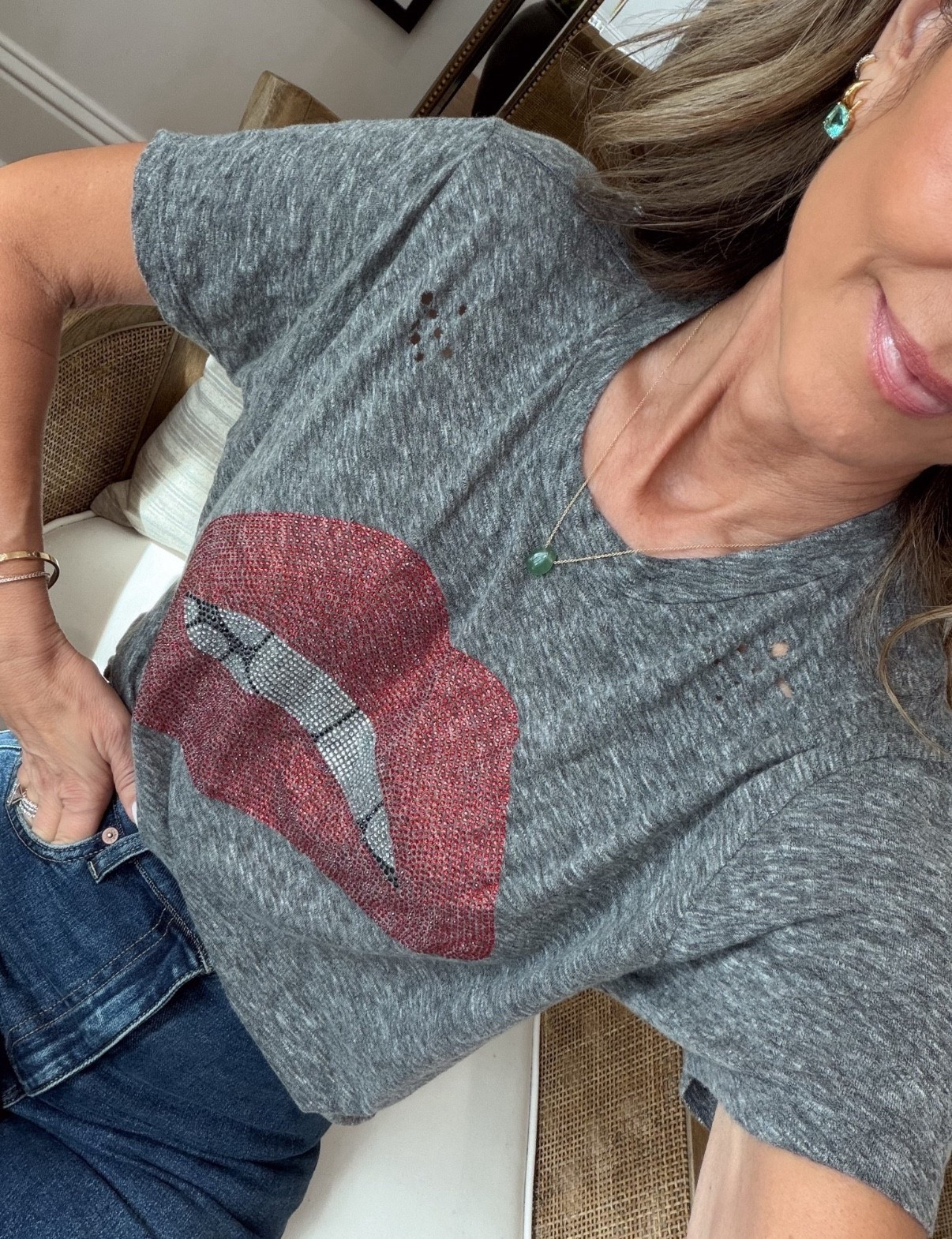 -Wearing Small in t-shirt. It’s so soft girls! Fun under blazers or denim jackets too. 


#LTKootd #LTKOver40 #LTKmomlife