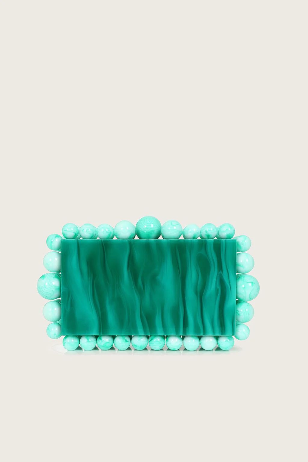 TIA Marbled Faux Pearl Box Clutch Bag in Green | Lavish Alice Retail Ltd