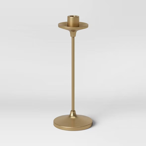 11" x 4" Set of 3 Tapers Cast Aluminum Candle Holder with Brass Finish Gold - Threshold™ | Target