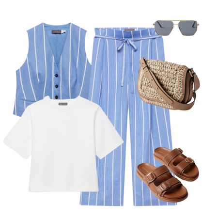 Mint Velvet Sping vibes. Stripe trousers and waistcoat 🤍

#LTKstyletip #LTKSeasonal