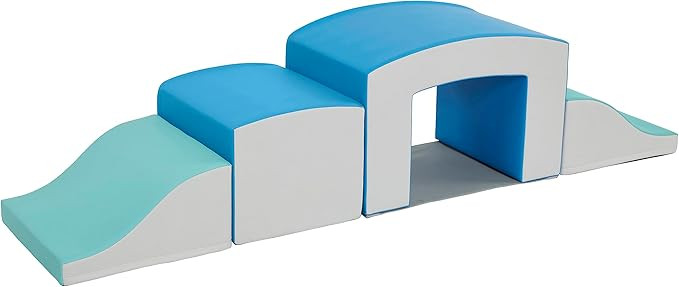 ECR4Kids SoftZone Junior Glide Up n’ Over, Beginner Playset, Seafoam/French Blue, 4-Piece | Amazon (US)