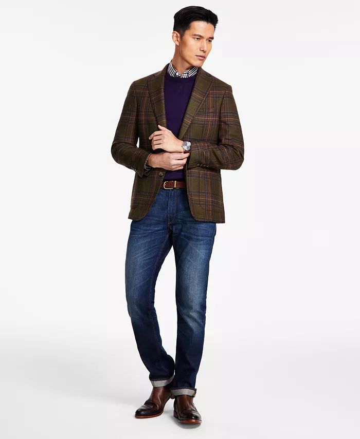 Tallia Men's Slim-Fit Wool-Blend Printed Sport Coat - Macy's | Macy's