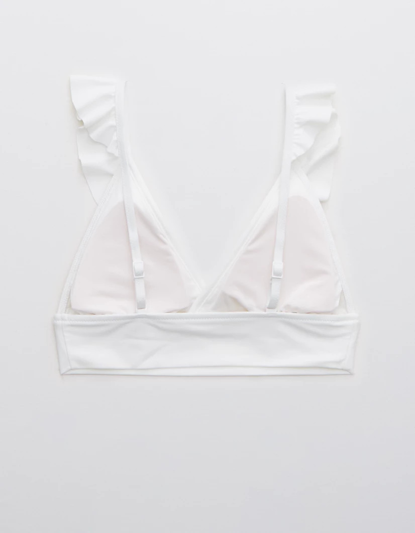 Aerie Ruffle Longline Triangle Bikini Top | American Eagle Outfitters (US & CA)