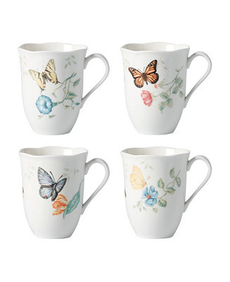 Butterfly Meadow Mugs, Set of 4 | Macy's