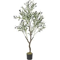 VIAGDO Artificial Olive Tree 4ft Tall Fake Potted Olive Silk Tree with Planter Large Faux Olive Bran | Amazon (US)