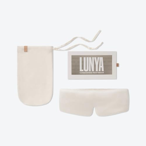 Lunya Sleep Mask – Washable Silk Eye Mask - Thermoregulating Comfort for Sleep and Travel - Small - Tranquil White | Amazon (US)