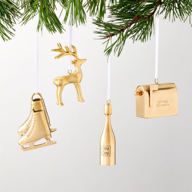 Unlacquered Brass Ornament Set of 4 | CB2