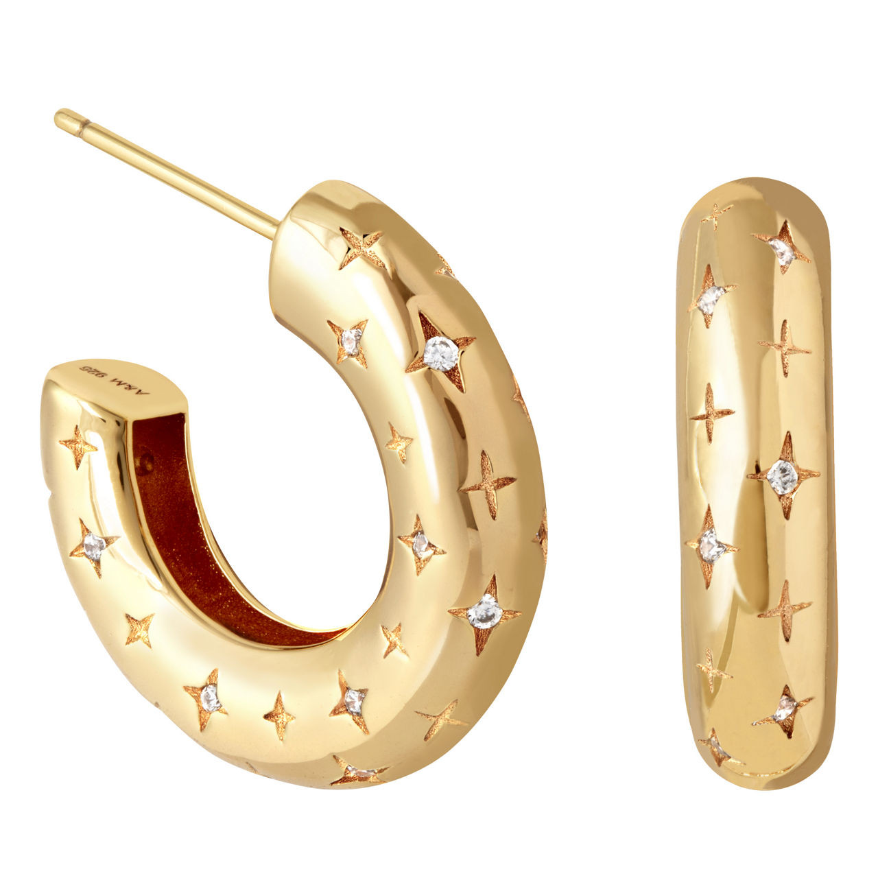 Cosmic Star 18k Gold-Plated Hoops | Arnotts