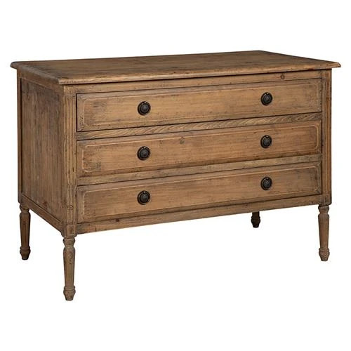Julio Rustic Lodge Brown Pine Wood 3 Drawer Dresser | Kathy Kuo Home