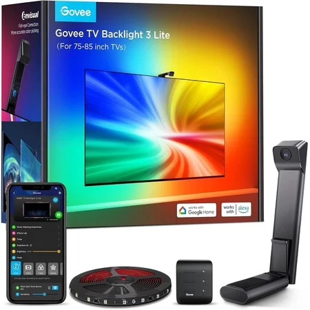 Govee TV Backlight 3 Lite for 75-85 inch TVs, Extra Warm White Light Providing Better Theater Experience, Smart Control Indoor TV Light | Walmart (US)