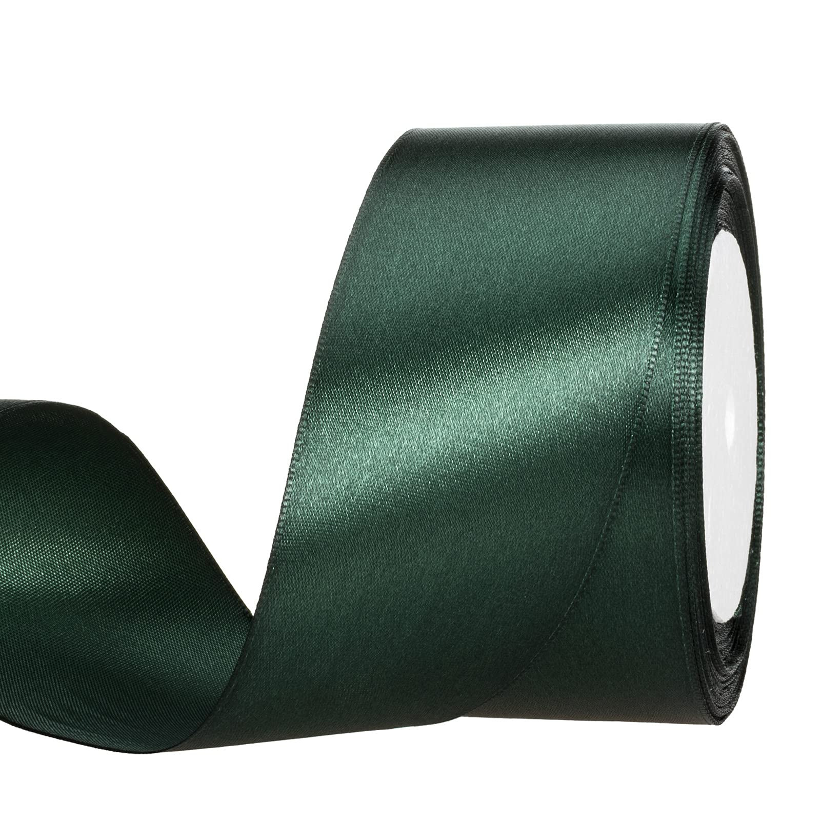 ATRBB 25 Yards 2 inches Satin Ribbon for Wedding,Handmade Bows and Gift Wrapping (Green Black) | Amazon (US)