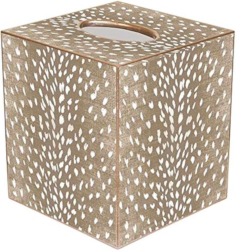 Marye-Kelley Tan Antelope Tissue Box Cover Neutral Decorative Accent Bathroom Décor, Beige | Amazon (US)