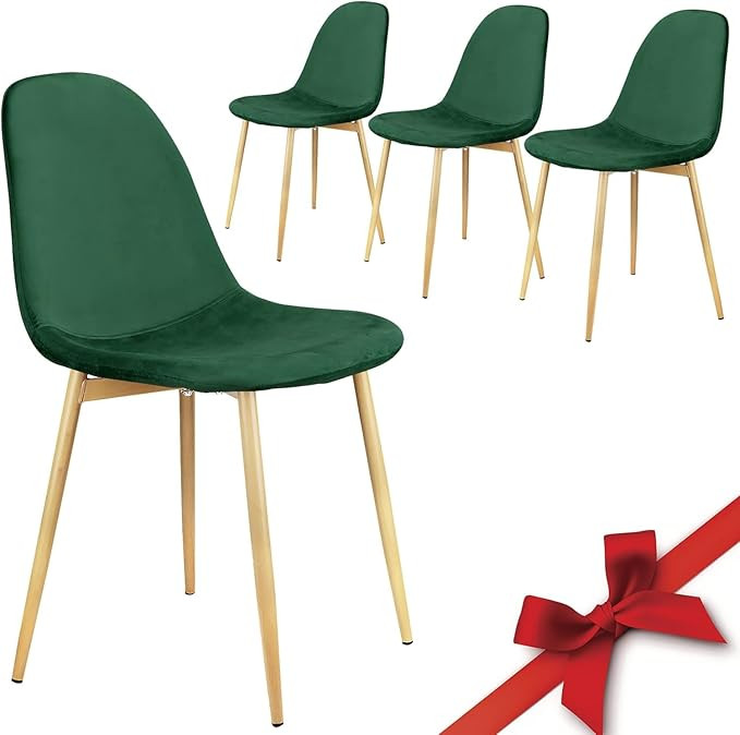 Echoamo Dining Chairs Set of 4,Mid Century Modern Dining Room Chairs, Upholstered Armless Curved,... | Amazon (US)