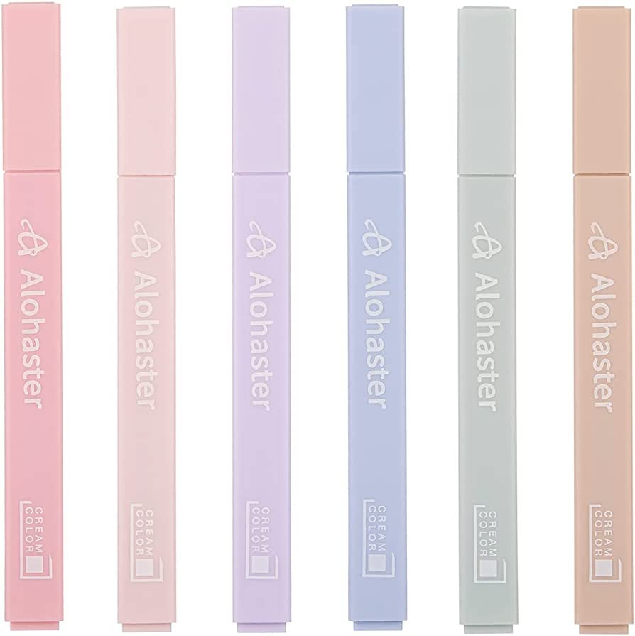 Alohaster HPSIZEE Aesthetic Cute Highlighters Mild Assorted Colors With Soft Chisel Tip, No Bleed... | Amazon (US)