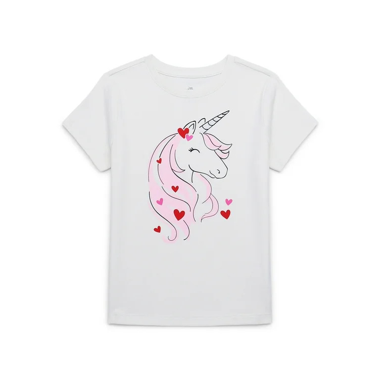 Valentine's Day Girls Graphic Tee from Way to Celebrate, Sizes 4-18 | Walmart (US)