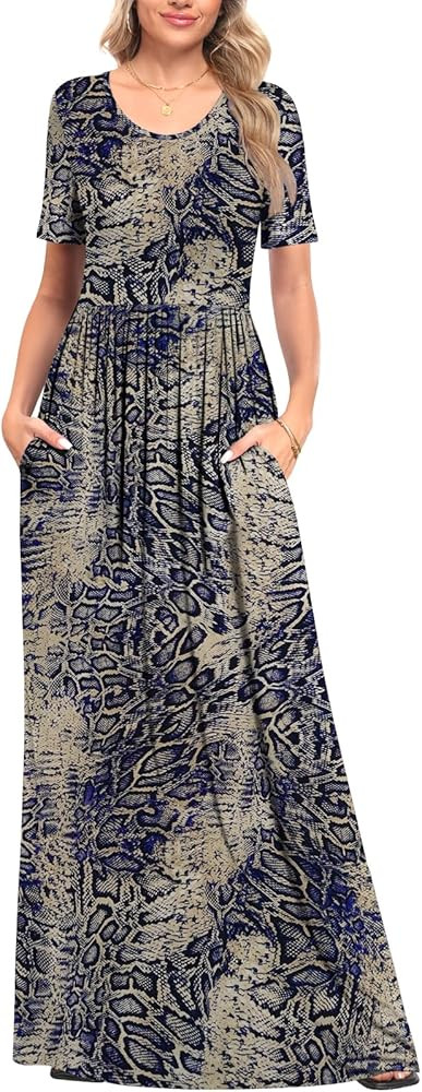 Maxi Dress Casual Long Dresses with Pockets S-2XL | Amazon (US)