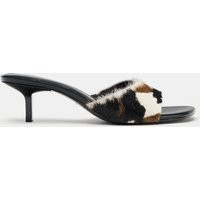 Zara - Textured Leather Kitten Heel Sandals - Multi-Color - 11 - Woman | Zara US
