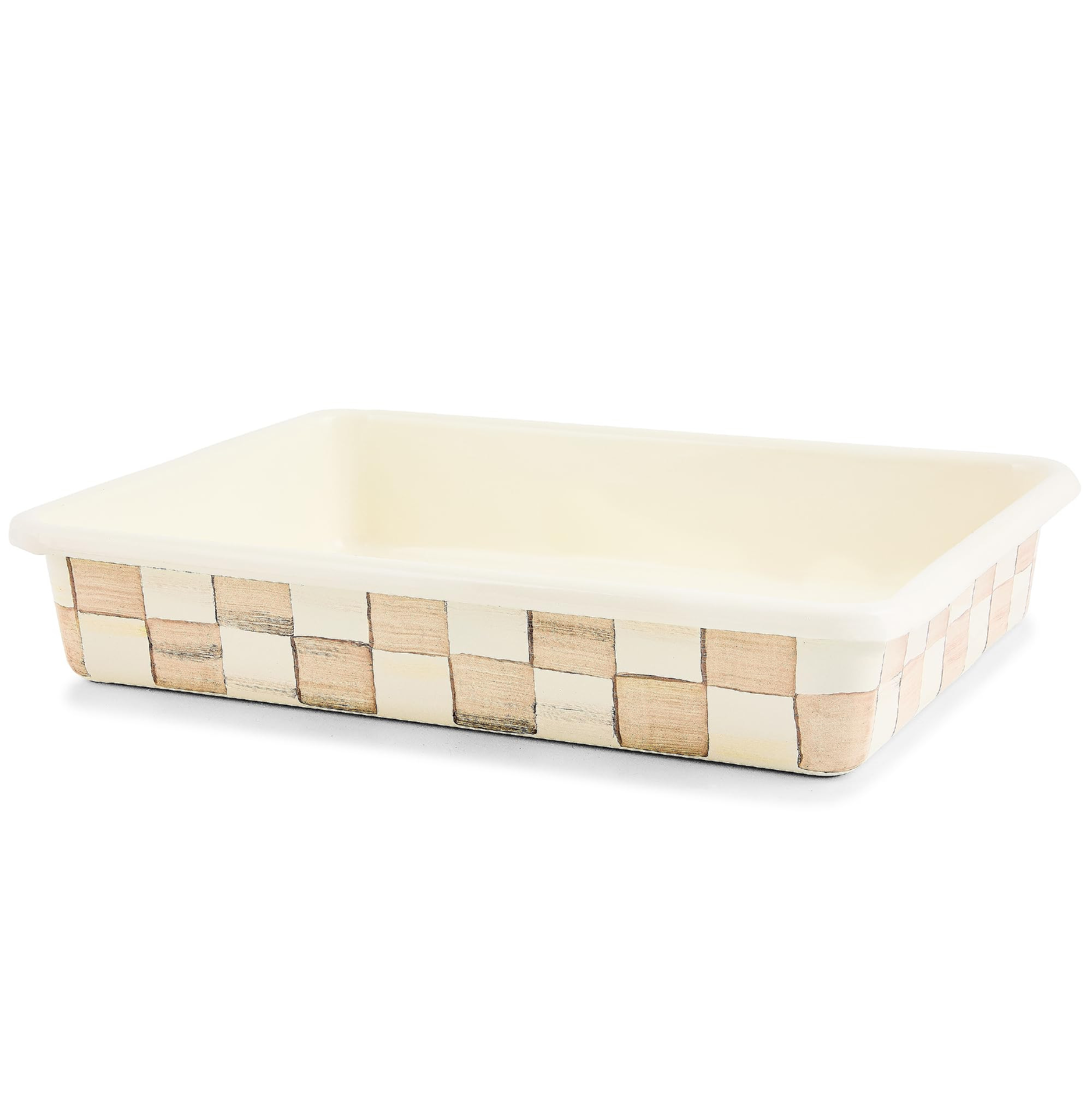 Amazon.com: MACKENZIE-CHILDS Enamel Baking Pan for Oven, Rectangular Oven Pan, 9" x 13", Brown-and-White Mocha Check: Home & Kitchen | Amazon (US)