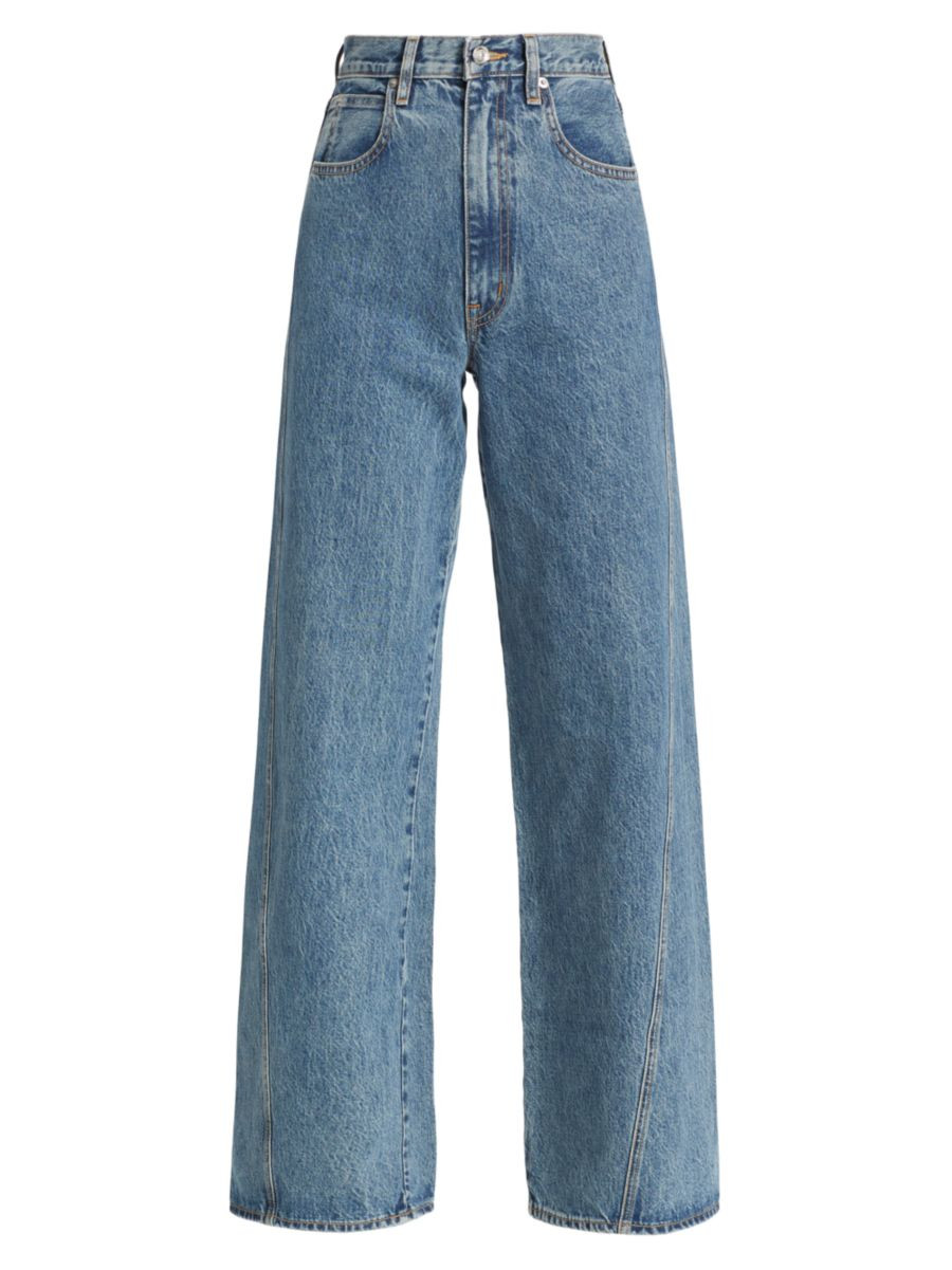 Eva High-Rise Twisted Super Wide-Leg Jeans | Saks Fifth Avenue
