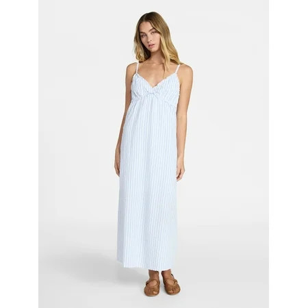No Boundaries Striped Cami Maxi Dress, Women's XXS-XXL | Walmart (US)