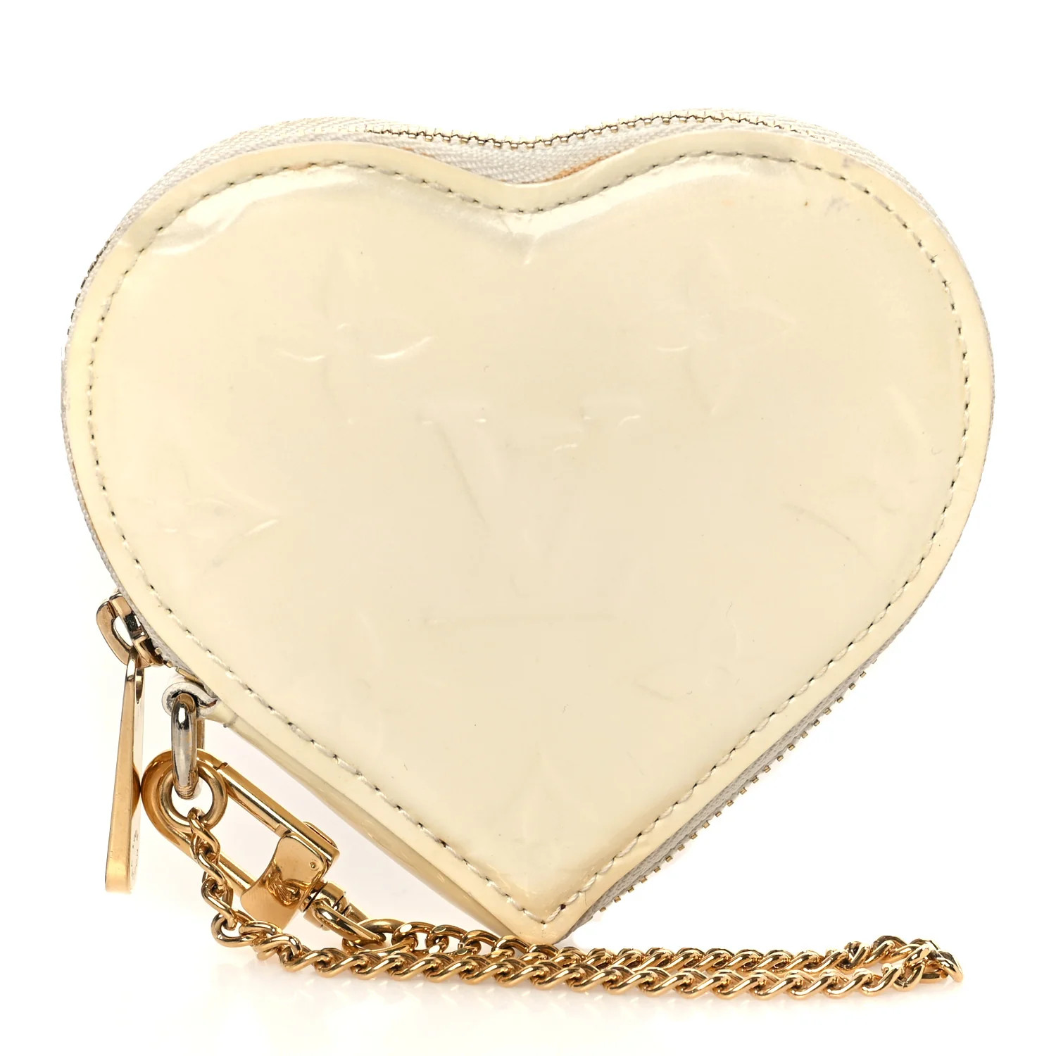 LOUIS VUITTON Vernis Heart Coin Purse Blanc Corail | FASHIONPHILE (US)