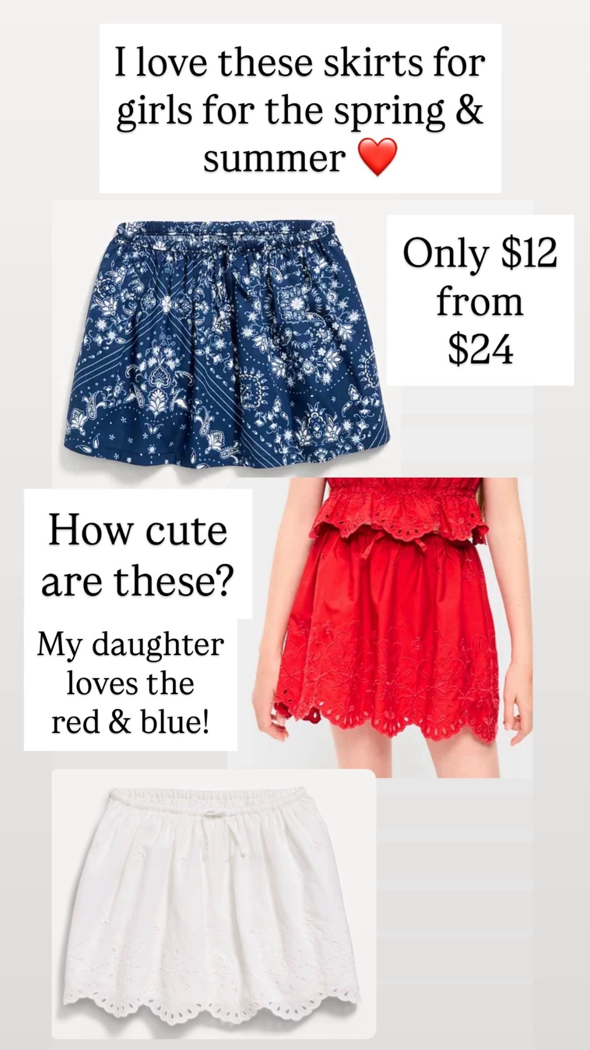 Cutest skirts for girls for the summer ❤️🩷

#LTKKids #LTKSaleAlert