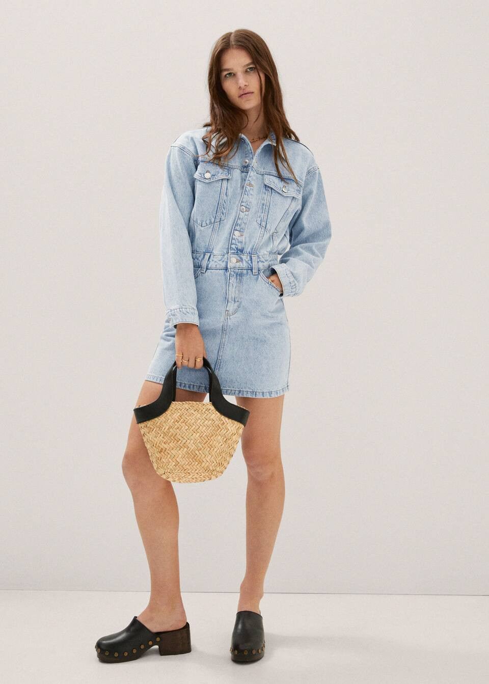 Denim dress with pockets | MANGO (US)