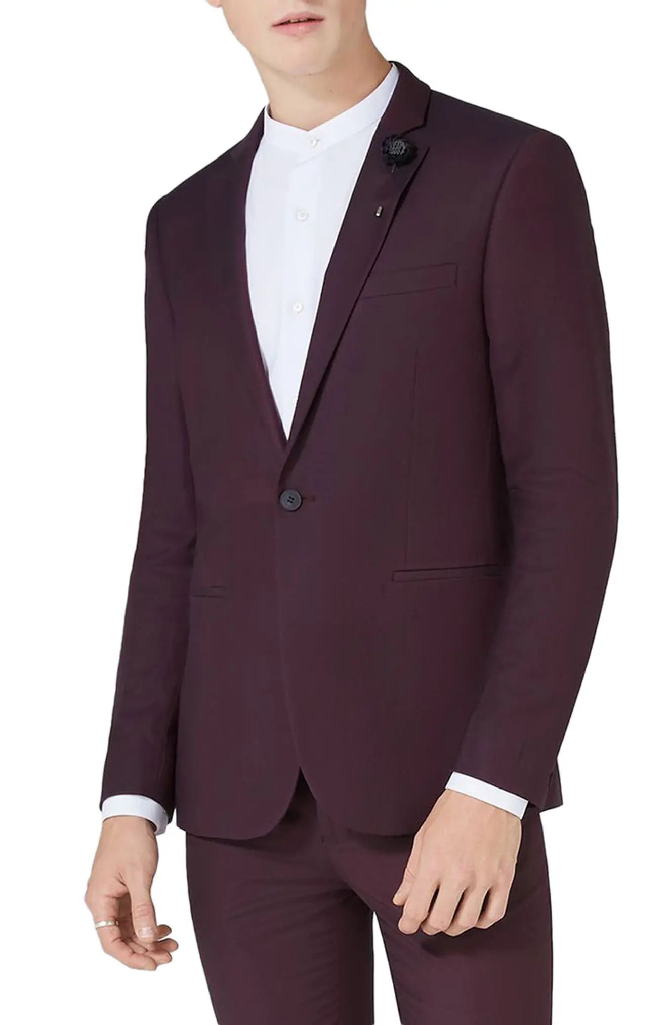 Skinny Fit Plum One-Button Suit Jacket | Nordstrom