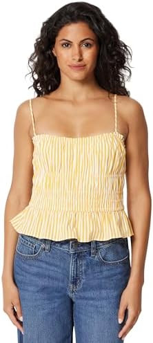 Amazon Essentials Women's Regular-Fit Smocked Cotton Stretch Poplin Tank | Amazon (US)