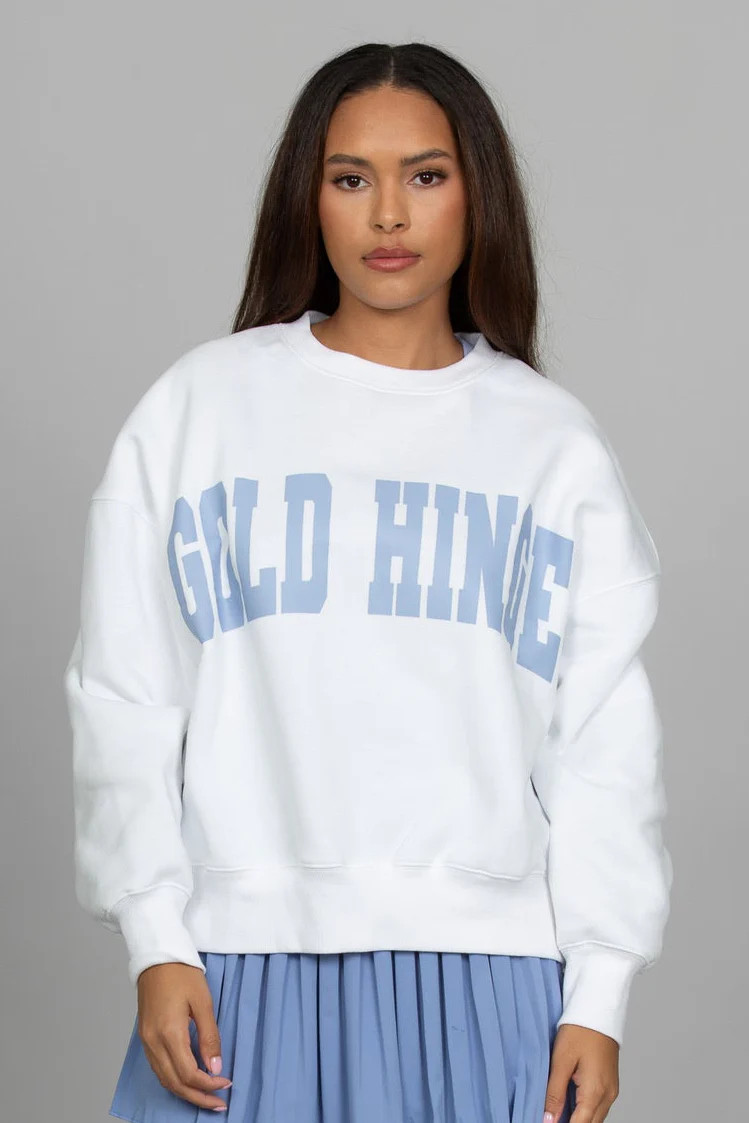 White Periwinkle GH Wide Arm Sweatshirt | Gold Hinge