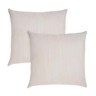 LR Home Mai Beige Striped Hand-Woven 20 in. x 20 in. Throw Pillow Set of 2 1892A5590D3048 - The H... | The Home Depot