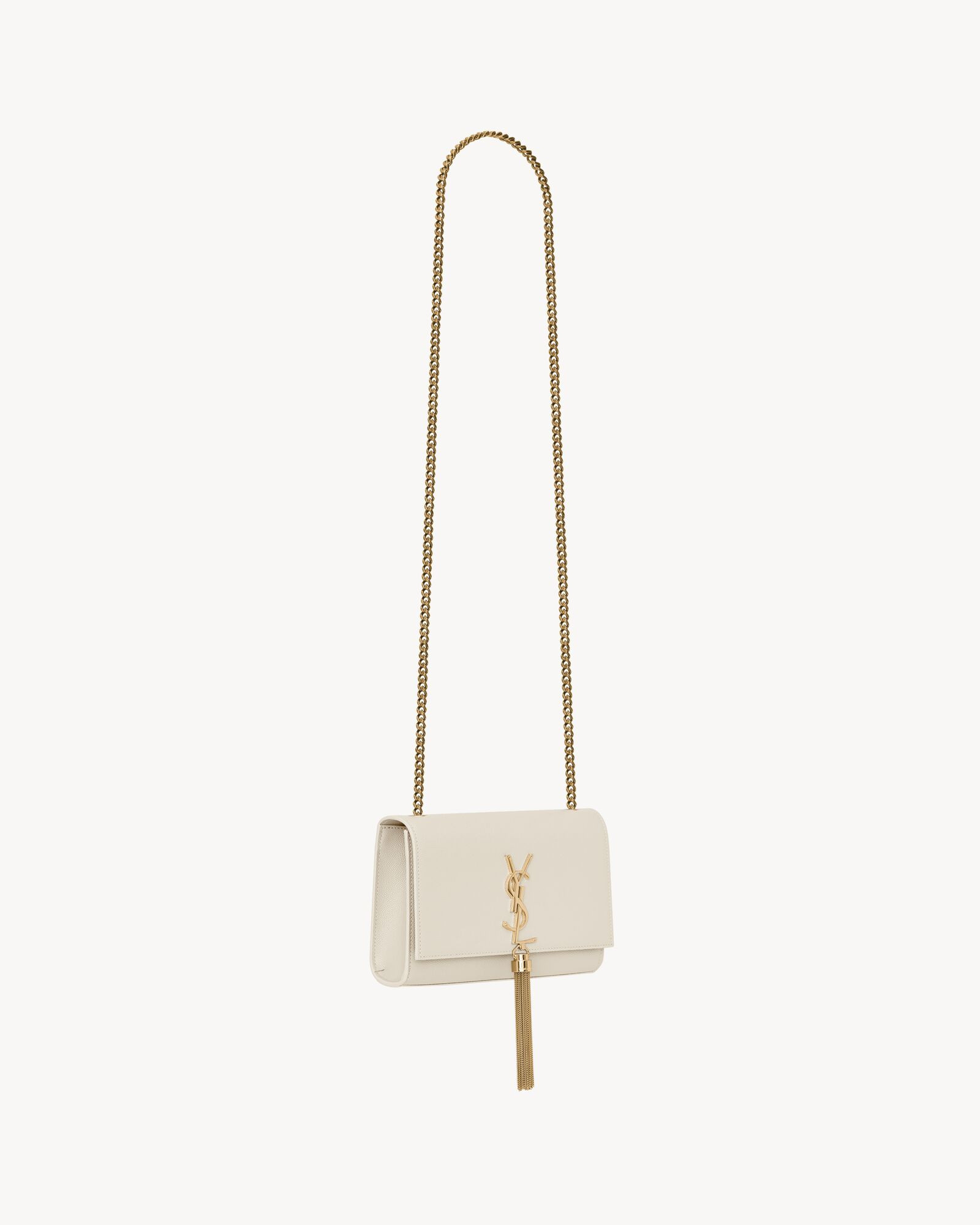 kate small chain bag with tassel in grain de poudre embossed leather | Saint Laurent Inc. (Global)