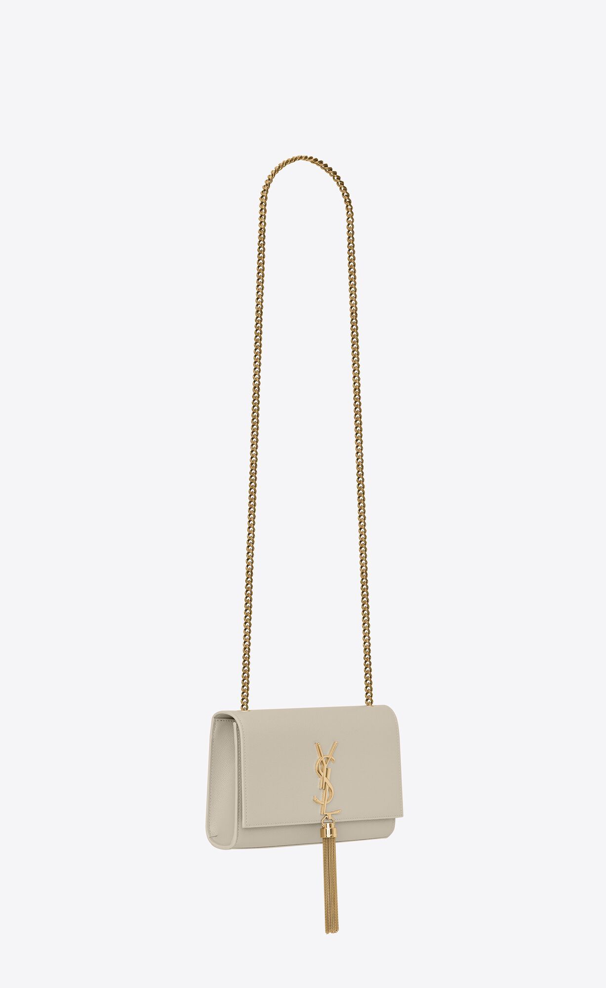 kate small chain bag with tassel in grain de poudre embossed leather | Saint Laurent Inc. (Global)