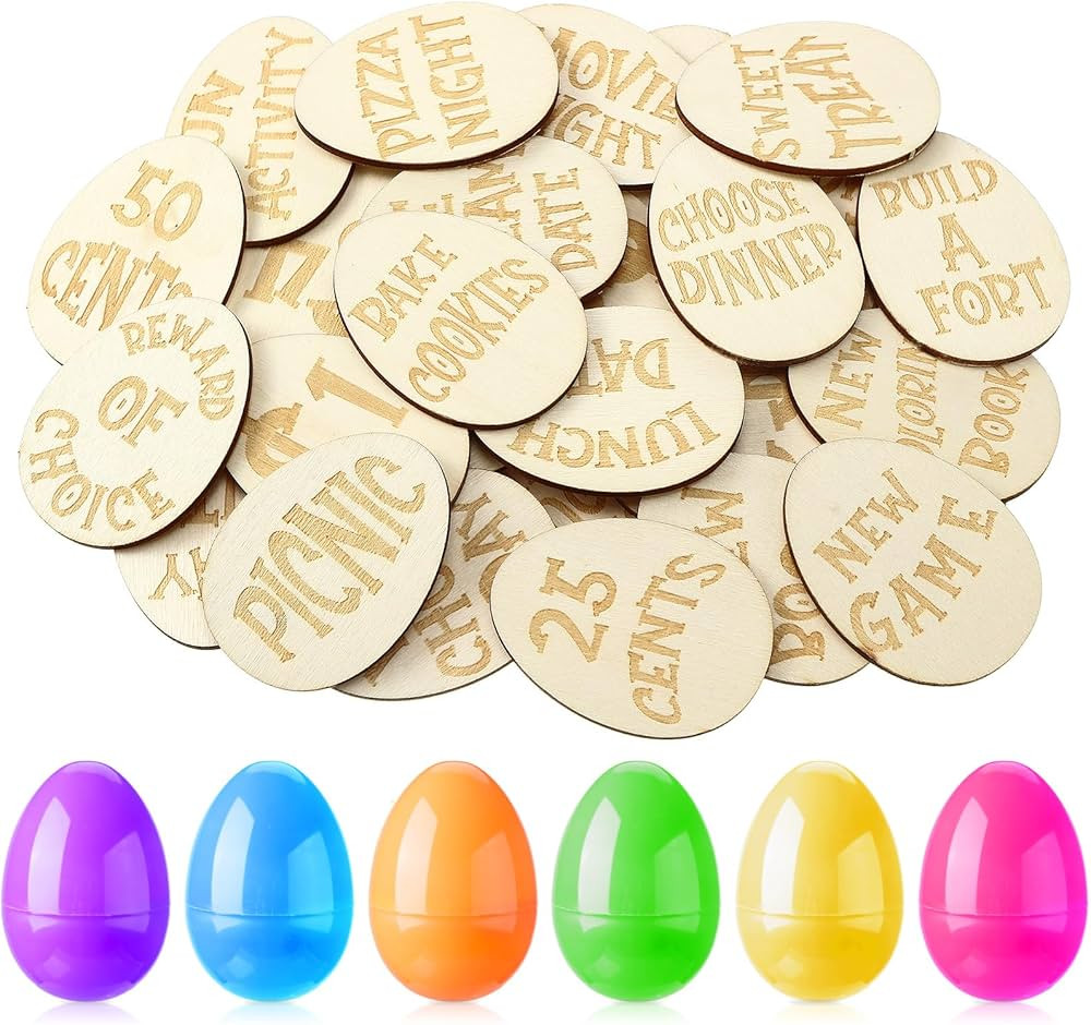 30 Set Easter Egg Tokens and Plastic Easter Eggs Set Include 30 Easter Tokens with Engraved Sayin... | Amazon (US)