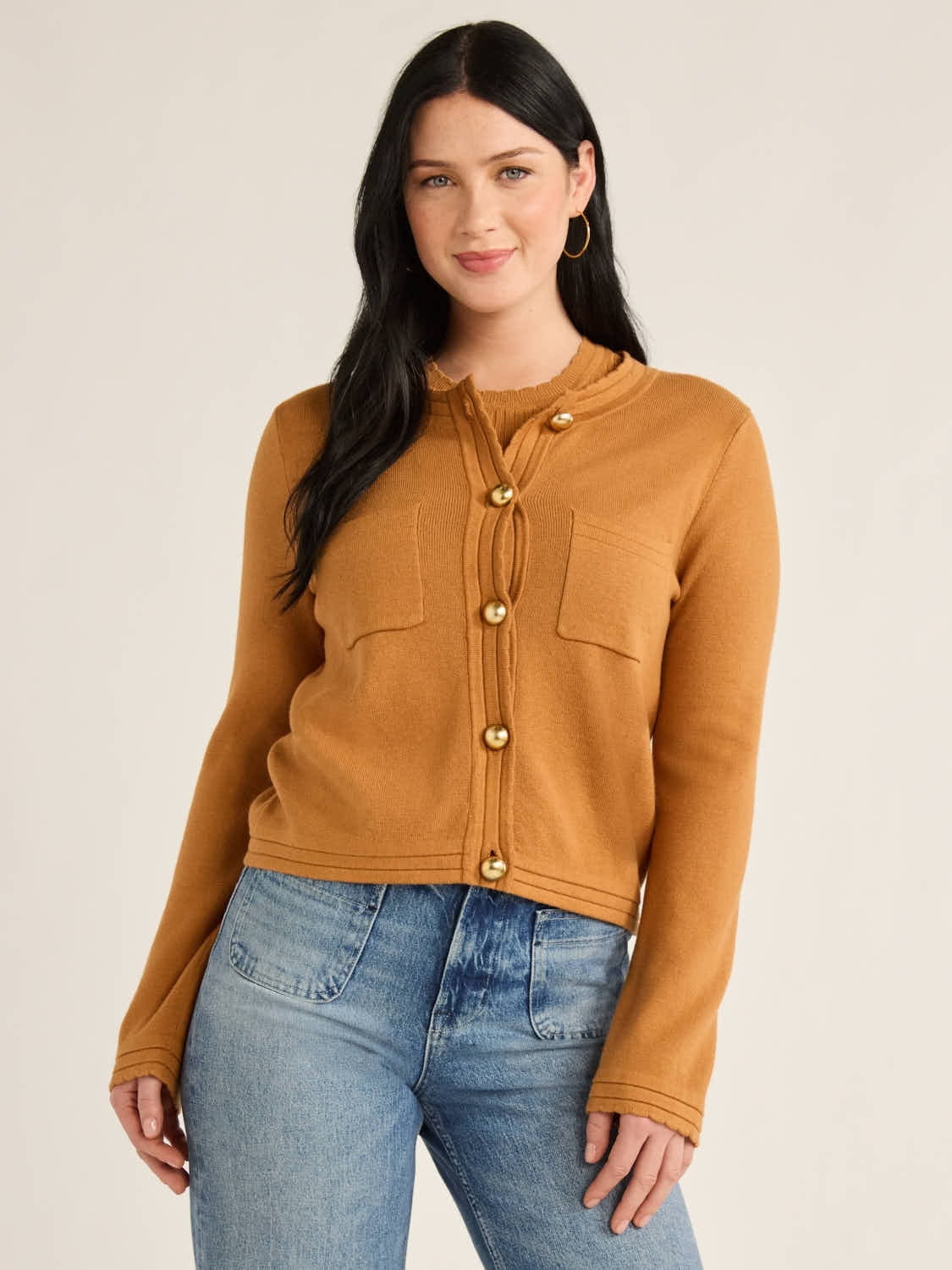 Free Assembly Women’s Long Sleeve Cardigan Sweater with Chest Pockets, Midweight, Sizes XS-XXL | Walmart (US)