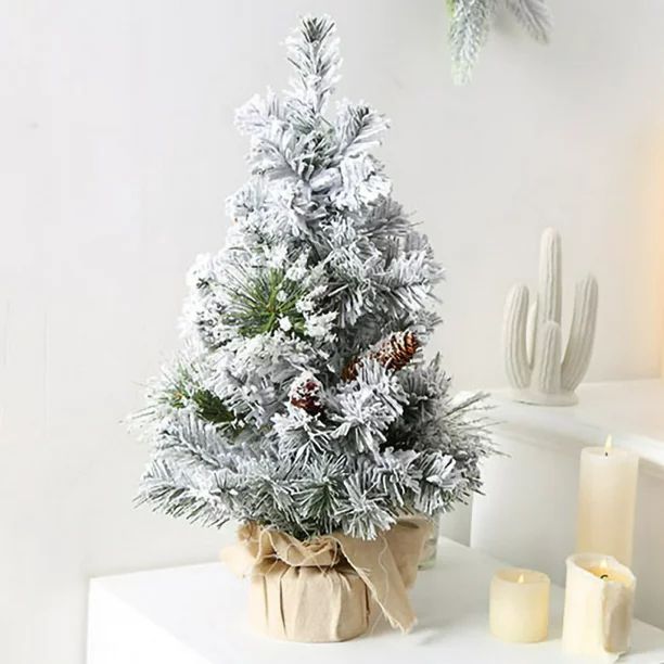 30/40CM Christmas Trees Desktop Ornament Miniature Snow Frost Xmas Tree Decors - Walmart.com | Walmart (US)
