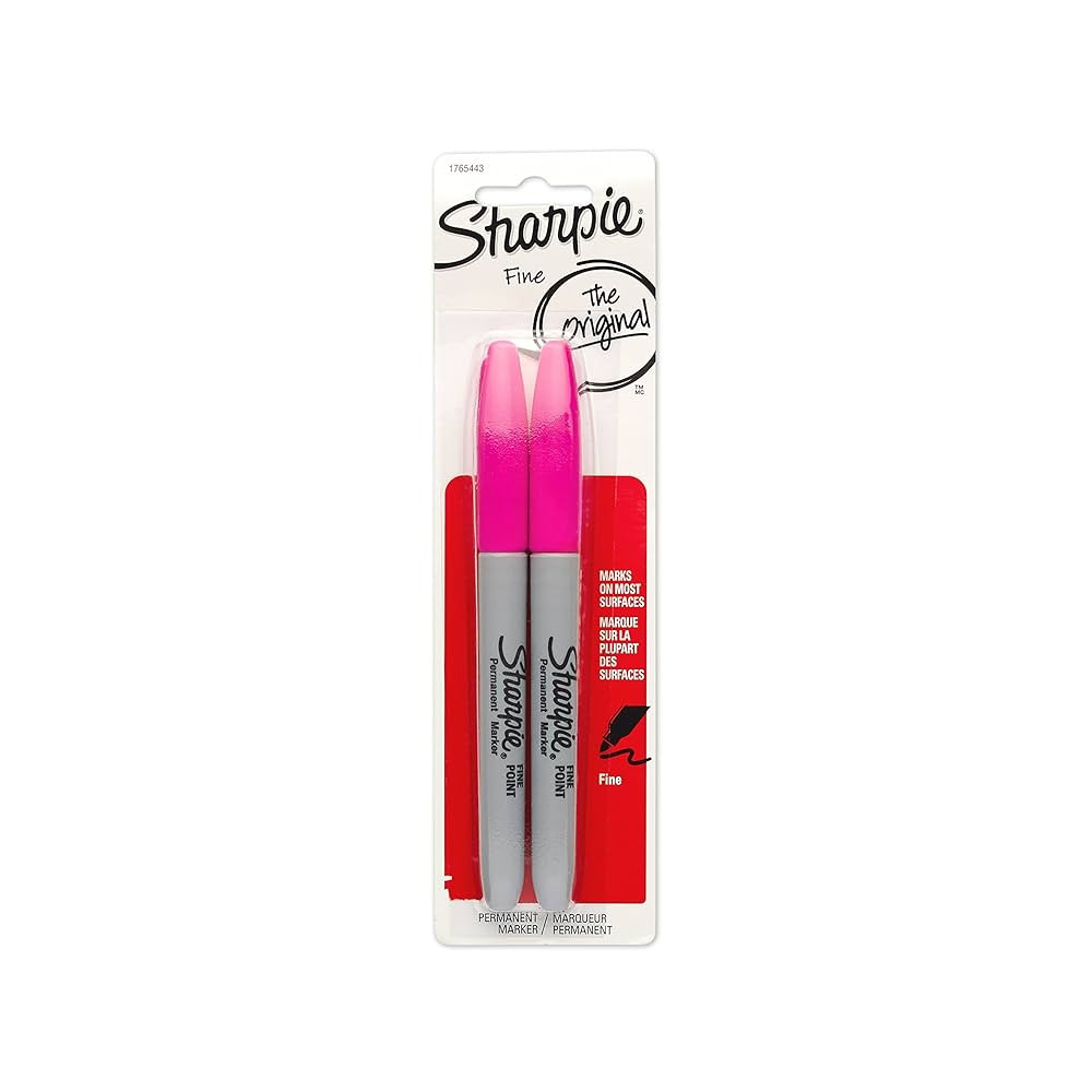 Sharpie Permanent Markers, Fine Point, Magenta, 2-Pack (1765443) | Amazon (US)