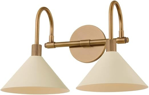 Troy Lighting Jovani 16.75" Bathroom Sconce | Patina Brass and Soft Sand Finish | Tapered Steel S... | Amazon (US)
