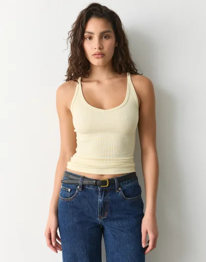 Cotton Rib V Neck Tank | Glassons (Australia)