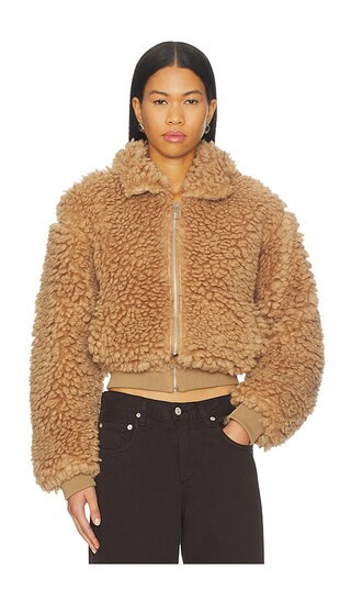 MORE TO COME Indira Teddy Jacket in Tan. - size L | Revolve Clothing (Global)