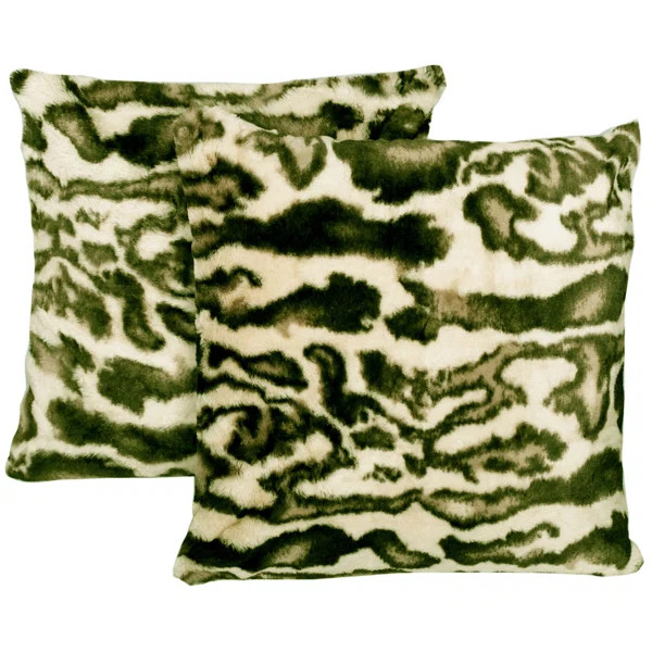 Emilsy Faux Fur Animal Print 20" Throw Pillow Cover (Set of 2) | Wayfair North America