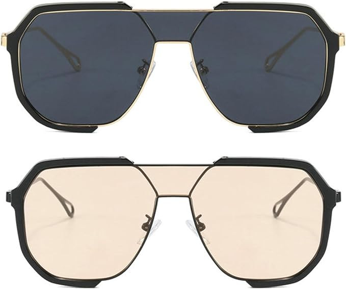 willochra Fashion Oversized Square Women Sunglasses Vintage Punk Men Outdoor Eyewear Shades UV400 | Amazon (US)