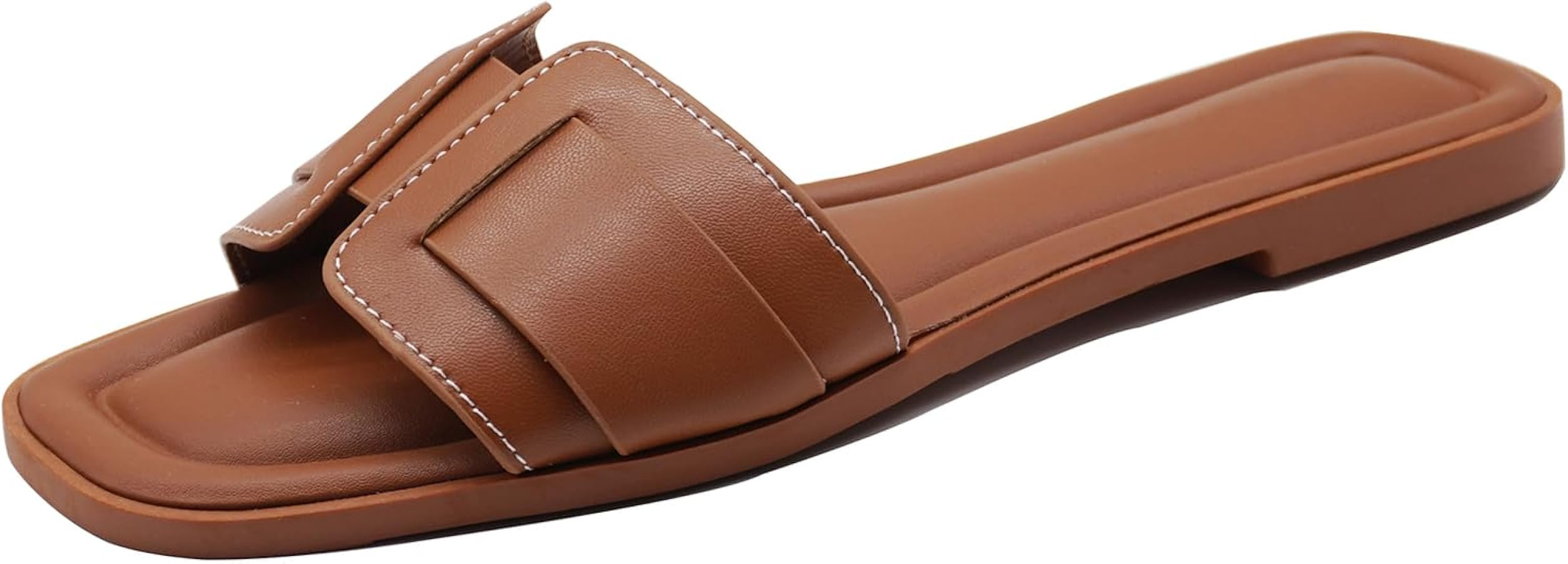 Women's Flat Dressy Sandals Comfort Slide Sandals 2025 Leather Slip On Size 5-10 : Amazon.ca: Clo... | Amazon (CA)