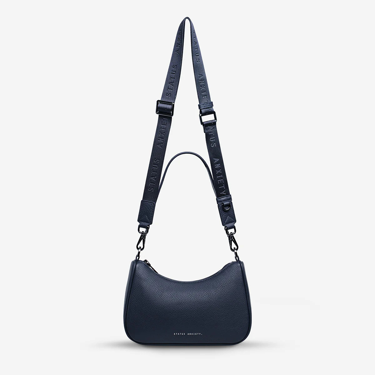 Look Both Ways Midnight Blue Leather Bag | Status Anxiety® | Status Anxiety 