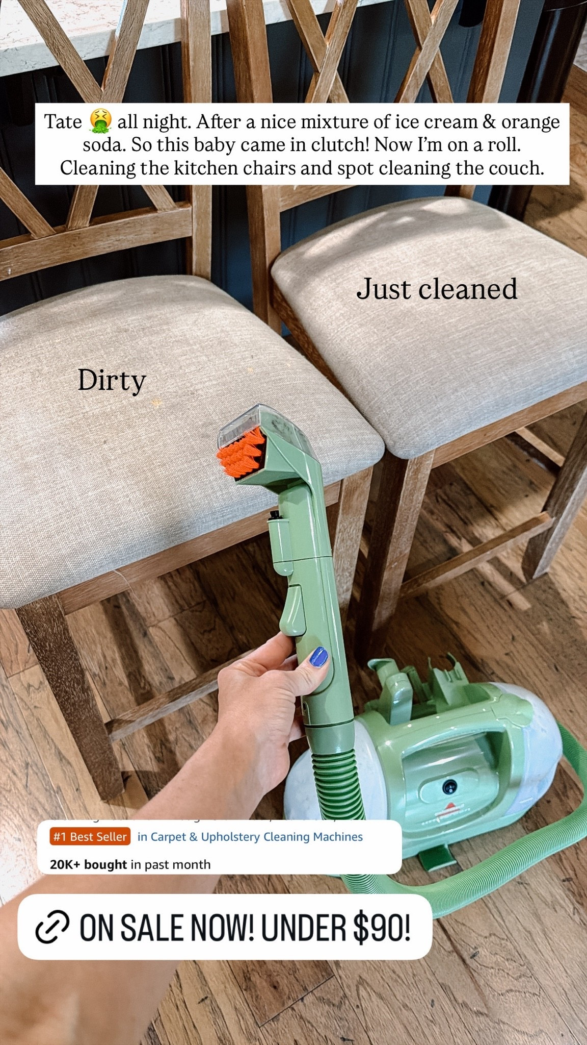 The best little cleaner! Sick kiddos, couches, vehicles! The list goes on! #homefinds #cleaning #momlife #home