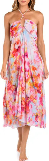 L'AGENCE Cheri Soft Cloud Floral Cover-Up Halter Dress | Nordstromrack | Nordstrom Rack